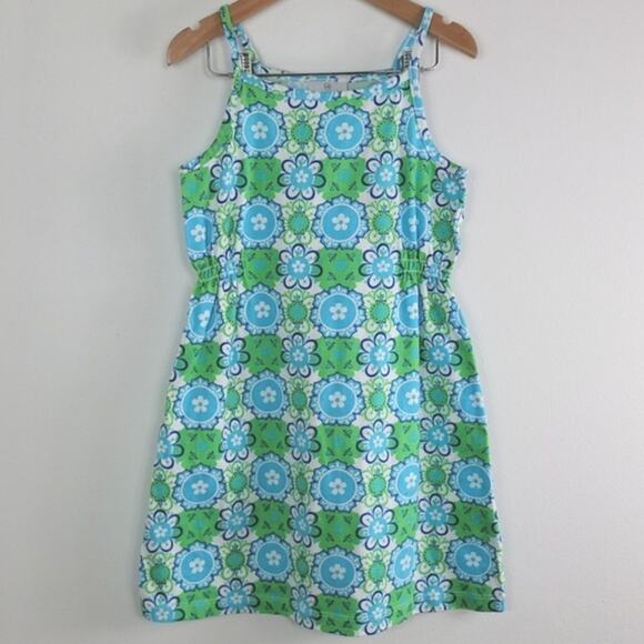 Hanna Andersson Girl's Summer Bundle Green Blue Dress Shirt Tank Size 6-7 - Picture 2 of 16